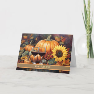 Van ons tweetjes Prettig Thanksgiving Schattige Wi Feestdagen Kaart