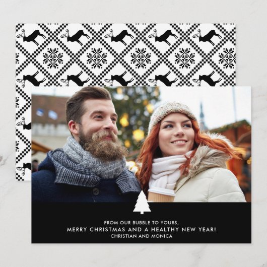 Van onze Bubble Foto 2020 Kerstmis Feestdagenkaart (Voorkant / Achterkant)