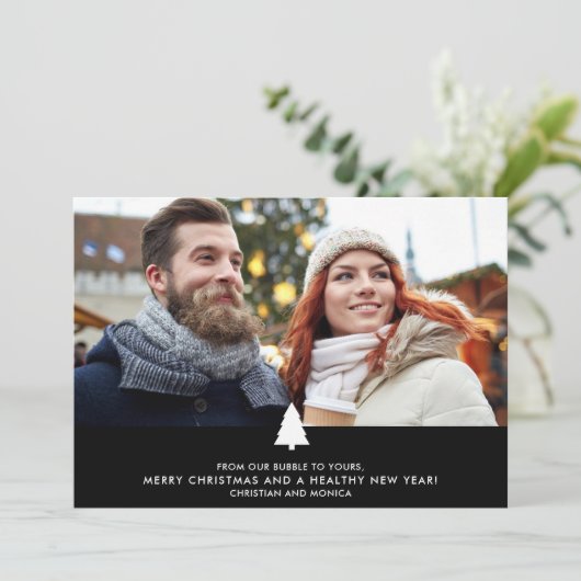 Van onze Bubble Foto 2020 Kerstmis Feestdagenkaart (Staand voorkant)