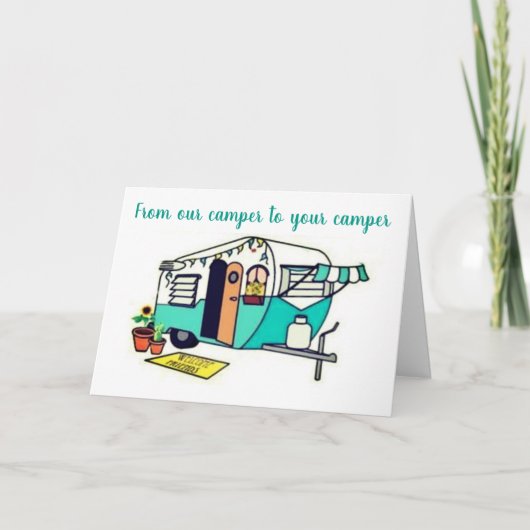 VAN ONZE CAMPER NAAR JULLIE BIJ CHRISTMAS FEESTDAGEN KAART (Voorkant)