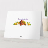 Van onze familie tot de uwe, Thanksgiving Kaart (Achterkant)