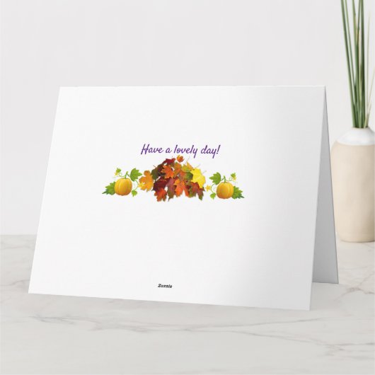 Van onze familie tot de uwe, Thanksgiving Kaart (Achterkant)