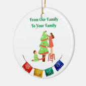 Van onze familie tot uw familie keramisch ornament (Links)