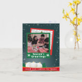 Van onze familie tot uw kerstfoto kaart (Gele Bloem)