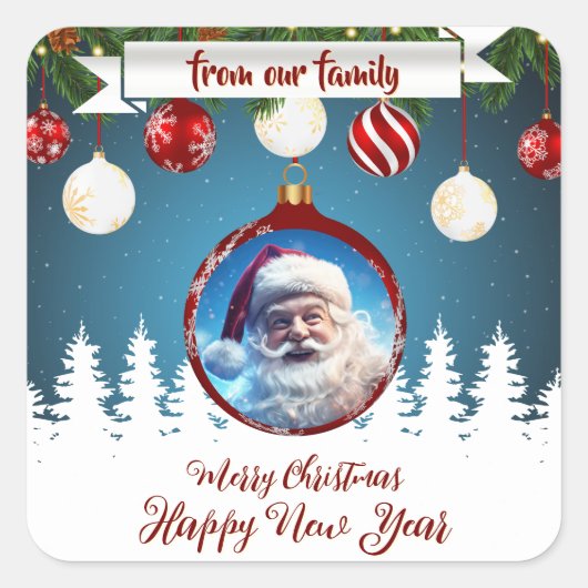 Van onze familie vierkante sticker (Voorkant)