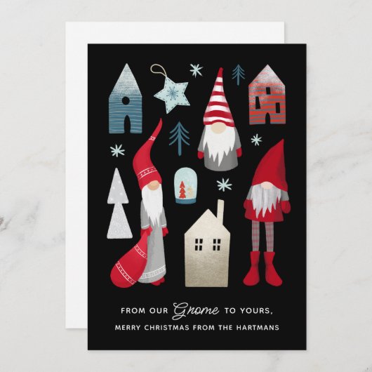 Van onze gnoom tot uw | Scandinavische kerst Feestdagenkaart (Voorkant / Achterkant)