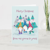 Van onze gnoom tot Yours Cute Funny Merry Kerstmis Feestdagen Kaart (Voorkant)