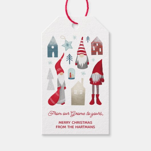 Van onze Gnoom tot Yours Cute Kerstvakantie Cadeaulabel (Voorkant)