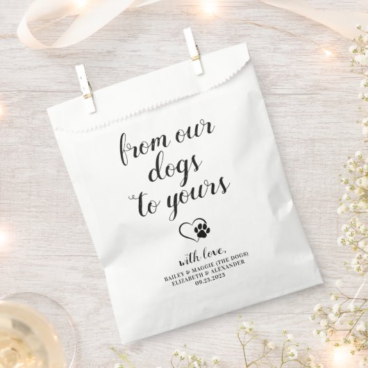 Van onze honden Doggie Bag Dog Treat Wedding Favor Bedankzakje (Geknipt)