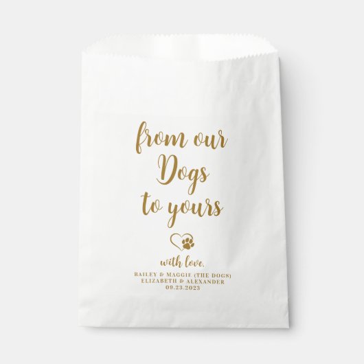 Van onze honden gepersonaliseerd Gold Dog Pet Trea Bedankzakje (Voorkant)
