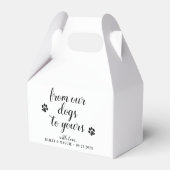 Van onze honden tot je honden-hondenweddenschap bedankdoosjes (Achterkant)