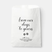 Van onze honden tot je honden-hondenweddenschap bedankzakje (Voorkant)