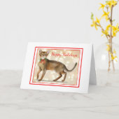 Van onze kat tot uw kat-kerstWenskaart Kaart (Gele Bloem)