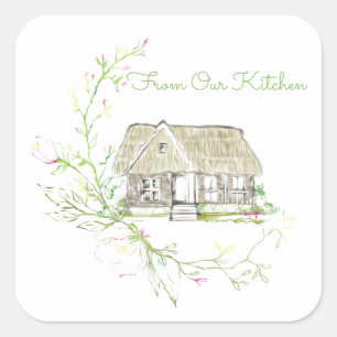 Van onze keuken Engels Cottage Square Stickers
