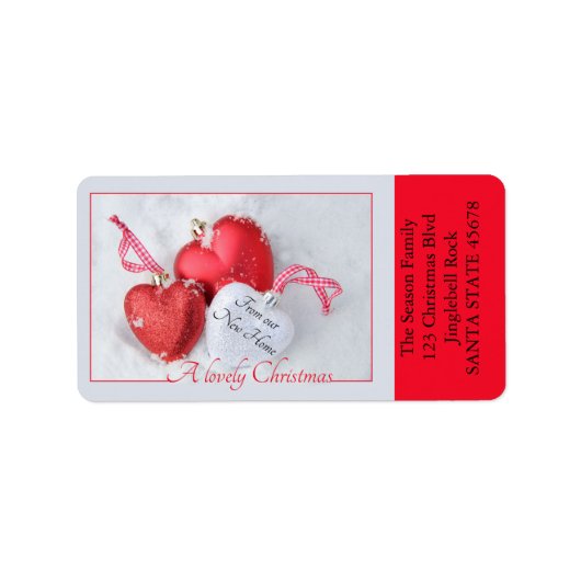 Van onze nieuwe ornamenten voor thuishart etiket (Voorkant)