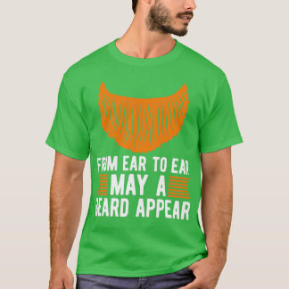 Van oor tot oor kan een baard op volle Mannen vers T-shirt