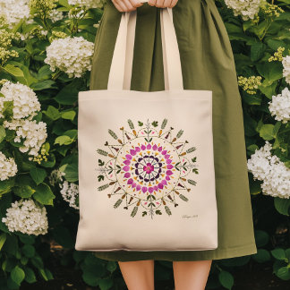 Van originele geperste bloemkunst door S. Frigui Tote Bag