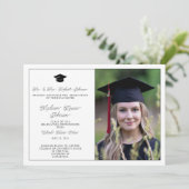 Van Ouders Zwart & Wit Foto Afstuderen Kaart (Staand voorkant)