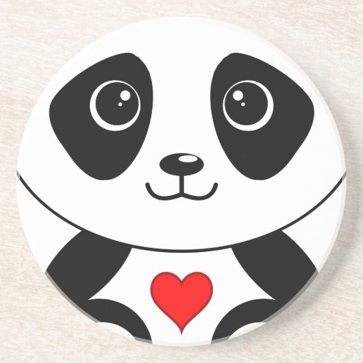 Van Panda houden Zandsteen Onderzetter (Voorkant)