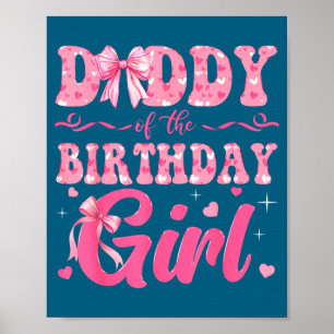Van Papa Verjaardag Familie Roze Coquette Poster