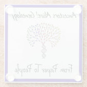 Van papier naar mensen Logo, blauw Glazen Onderzetter (Achterkant)