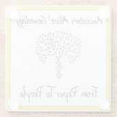 Van papier naar mensen Logo, geel Glazen Onderzetter (Achterkant)