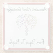 Van papier naar mensen Logo, rood Glazen Onderzetter (Achterkant)