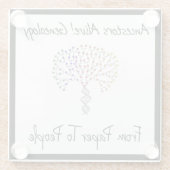 Van papier naar mensen Logo, zwart Glazen Onderzetter (Achterkant)