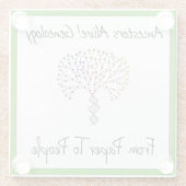 Van papier tot Logo, groen Glazen Onderzetter (Achterkant)