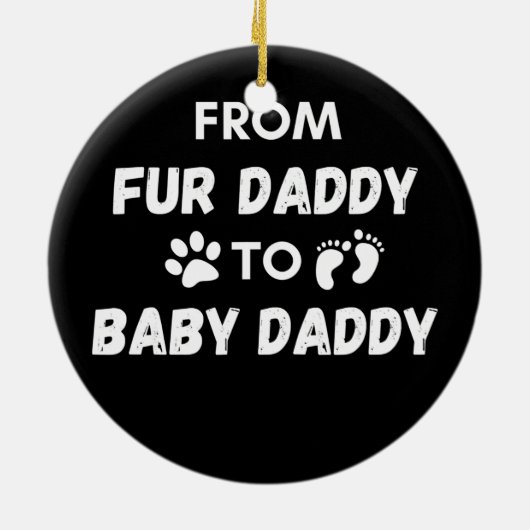 Van pappa naar Baby pappa Keramisch Ornament (Achterkant)