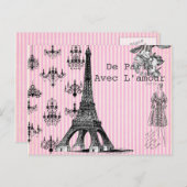 Van Parijs, met het Briefkaart van de Liefde (Voorkant / Achterkant)