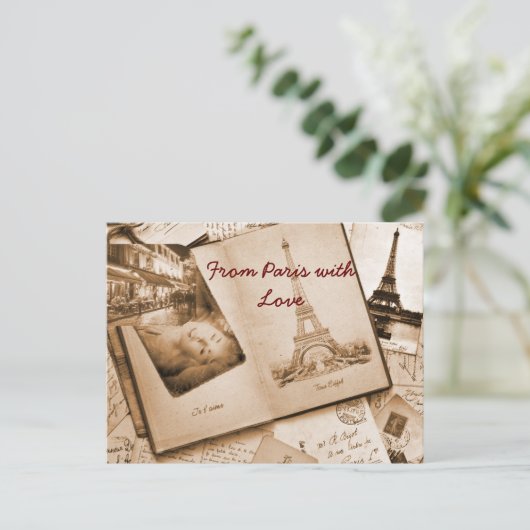 Van Parijs met liefde Briefkaart (Staand voorkant)