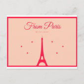 Van Parijs met liefde - Rode letters Briefkaart (Voorkant)