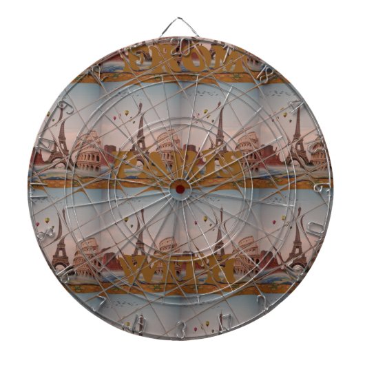 Van Parijs met Love Blue sky kleuren Dartbord (Voorkant)