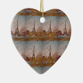 Van Parijs met Love Blue sky kleuren Keramisch Ornament (Rechts)