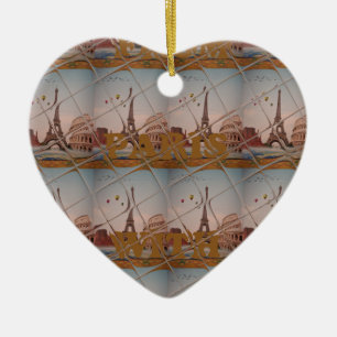 Van Parijs met Love Blue sky kleuren Keramisch Ornament