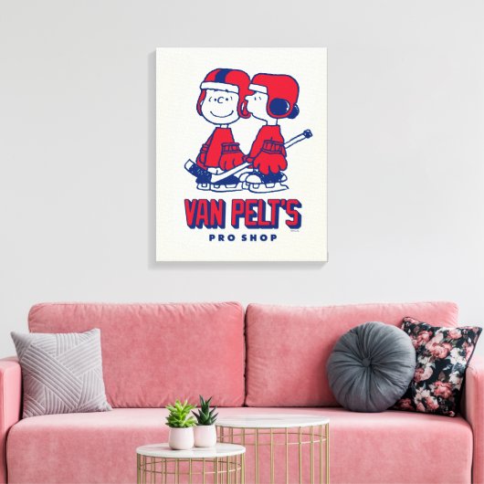 Van Pelt's Hockey Club Pro Shop Pattern Canvas Afdruk (Insitu (Woonkamer))