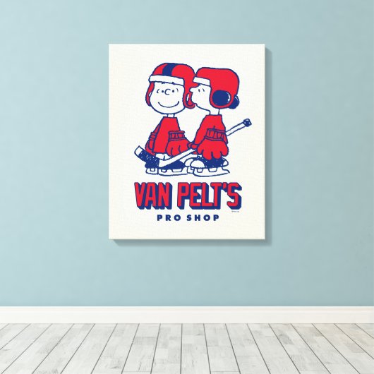 Van Pelt's Hockey Club Pro Shop Pattern Canvas Afdruk (Insitu (Houten vloer))