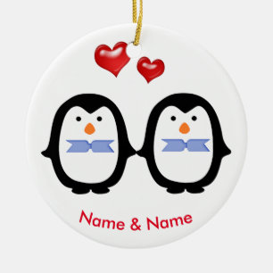Van Penguin twee mannetjes Keramisch Ornament