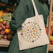 Van Persbloem Botanische Mandala Kunstwerk Tote Bag