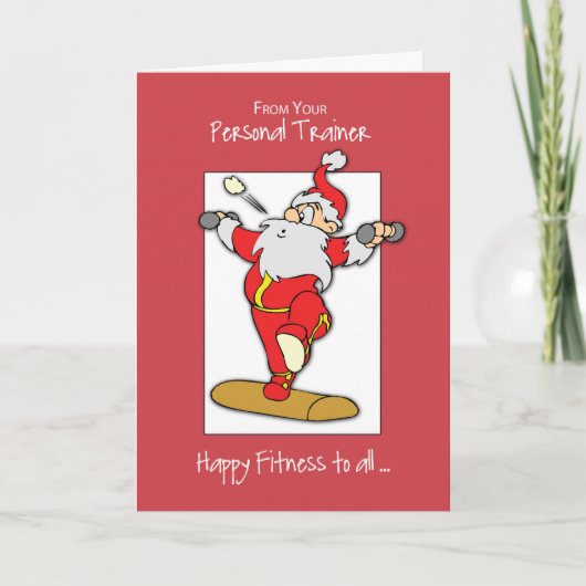 Van Personal Trainer naar Clients Fitness Oefening Feestdagen Kaart (Voorkant)