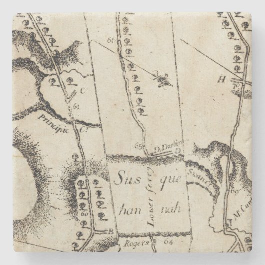 Van Philadelphia naar Annapolis Md 56 Stenen Onderzetter (Voorkant)