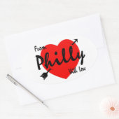 Van Philly met liefde Ovale Sticker (Envelop)