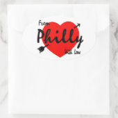 Van Philly met liefde Ovale Sticker (Tas)