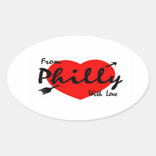 Van Philly met Love Ovale Sticker