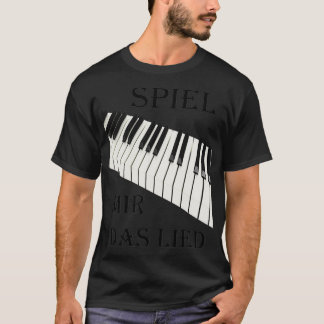 van pianotoetsenbord met gezegde t-shirt