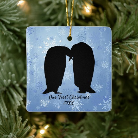 Van Pinguïn met kerstmis Keramisch Ornament (Boom)