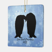 Van Pinguïn met kerstmis Keramisch Ornament (Links)