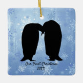 Van Pinguïn met kerstmis Keramisch Ornament (Voorkant)