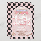 Van Pink Young Wild en drie 3e verjaardag Kaart (Voorkant / Achterkant)